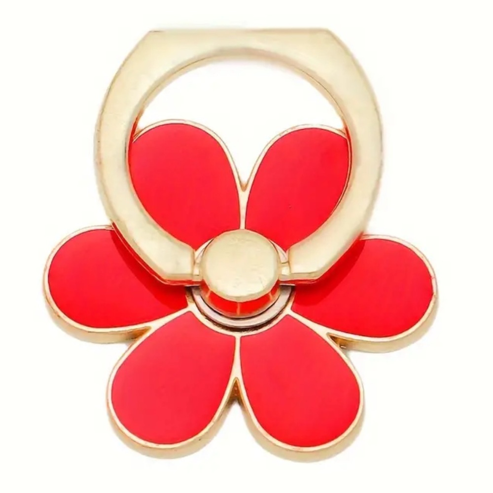 NEW| Red Floral Petal Steel Ring Grip Phone Holder